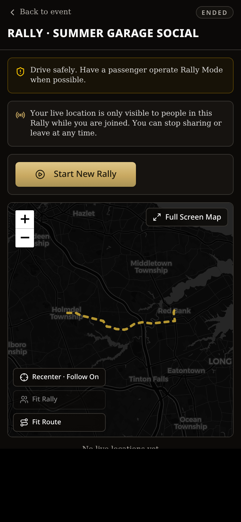 Rally Mode and route discovery